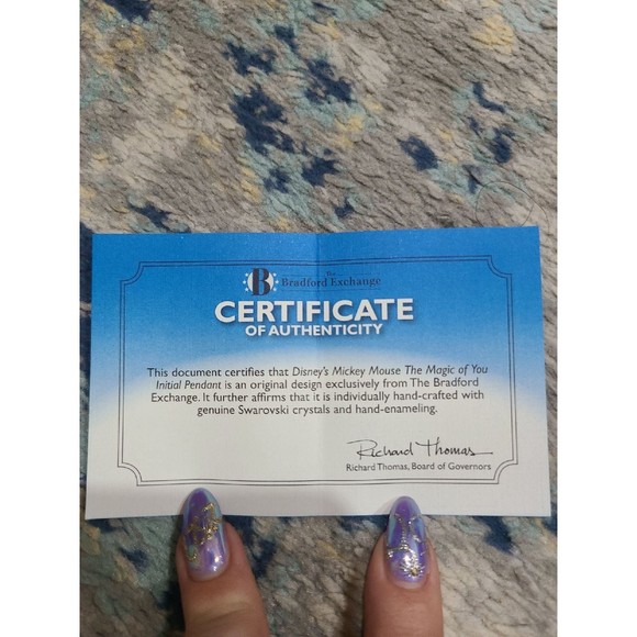 Mickey Mouse Crystal Initial Necklace - Picture 4 of 7